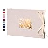 Vienrose Photo Album 4×6 50 Pockets Linen Frame Cover with Memo Areas Photobook Mini Slip-in Picture Book for Wedding Baby Vacation, White