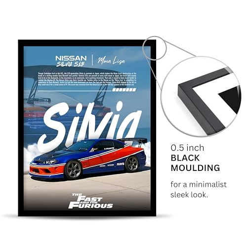Image of Posternet NISSAN Silvia S15 Wall Poster Frames | 8 x 12 inch | Fast and Furious Themed JDM Cars | Hanging Wall Artwork Frames for Living Room, Bedroom, Office and Etc