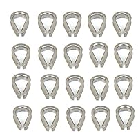 20 Stück Drahtseil-Kauschen aus Edelstahl, Drahtseil-Kabel-Riggings für 3 mm Drahtseile geeignet