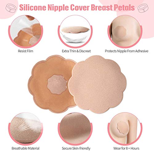 Xl Breast Lift Tape For Large Breasts, Breathable Chest Support Tape, Athletic Tape Body Tape With Reusable Nipplecover Adhesive Bra #TOP4
