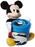 Disney Classic Mickey Mouse Character Pillow and Fleece Throw Blanket Set, 40' x 50'