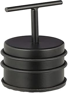 Relaxdays Fermaporta con Manico, Blocca Porta & Finestra, Rotondo & Alto, da Interno, Acciaio & Gomme, D: ∅7 cm, Nero, 1 pz