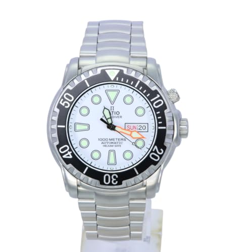 RATIO FreeDiver Helium-Safe Dive Watch Sapphire Crystal Automatic Diver Watch 1000M Water Resistant Diving Watch for Men (White) -  1068HA96-34VA-WHT