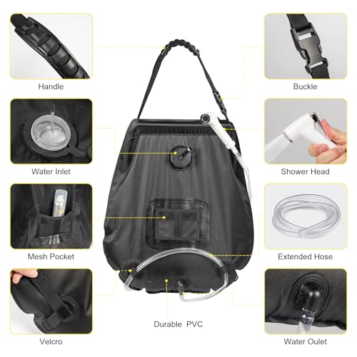 Tienda de ducha portátil para camping, kit con bolsa de ducha de 5 galones, privacidad exterior, tienda para cambiar miniatura 7