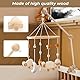 Baby Mobile Halterung für Babybett, Mobile Halterung Holz Wolken, abnehmbarer Baby-Mobile-Aufhänger, höhenverstellbar, für Aufhängung Windspiele Bettglocke, Baby Bett Spielzeuge (Holzfarbe)