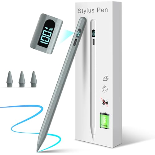 iPad Pen con LED Power Display MEKO recargable tres veces más rápido en color gris