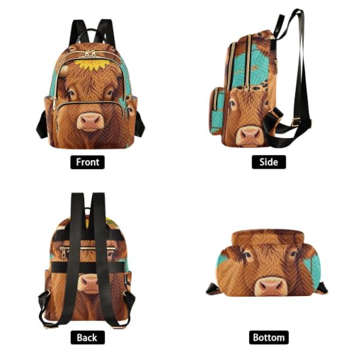 Sac à dos polyester Wudan imprimé vache pour voyage S-M - 2