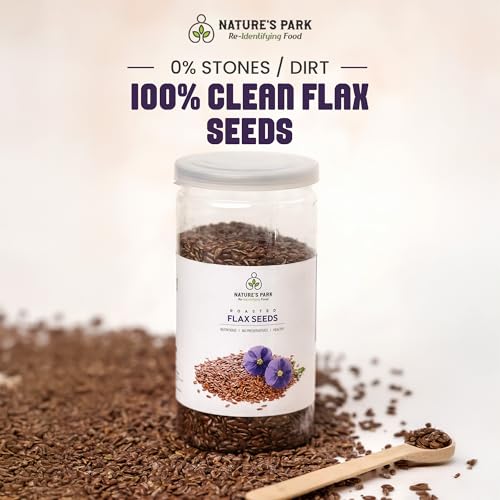 Image of Nature's Park Roasted Flax Seeds 100g - Alsi Seeds for Hair Growth - Rich in Omega 3 Fatty Acids, Magnesium, Phosphorus, Protein, Antioxidants - Source of Iron & Dietary Fibre - Healthy Snacks
