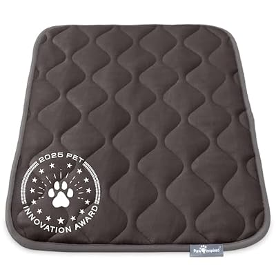 Paw Inspired Washable Padded Crate Mats for Dogs | 29” x 18” Pad, Fits 30-inch Kennels | Leakproof, Waterproof Bottom, Plush Pet Beds (Gray)
