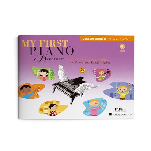My First Piano Adventure: Lesson Book C | Beginner Piano Method Book | Learn Skips and Early Staff with Online Audio | Piano Sheet Music Songbook | Faber Piano Book for Kids