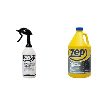 Zep Industrial Sprayer Bottle + Fast 505 Cleaner and Degreaser - C32810 48 oz. and ZU505128 1 Gallon - Power Through Grease and Grime
