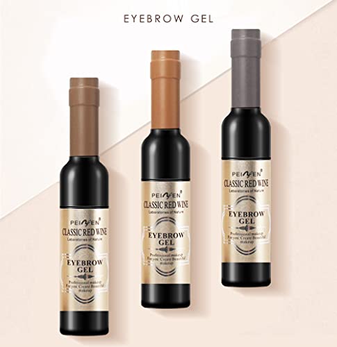 Tattoo Eyebrow Gel,2 Pack Wine Bottle Natural Tattoo Brow Gel Tinting Waterproof Peel Off Eyebrow Colouring Gel Long-Lasting Quick Dry Dyeing Brow Makeup (Coffee) #TOP4