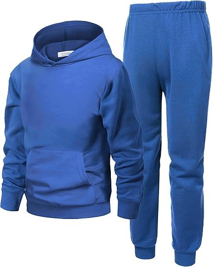 Arshiner 2 Piece Outfit Boys Pullover Hoodies Sweatshirt Suit For Kids Tracksuit Set Blue 9~10 Years