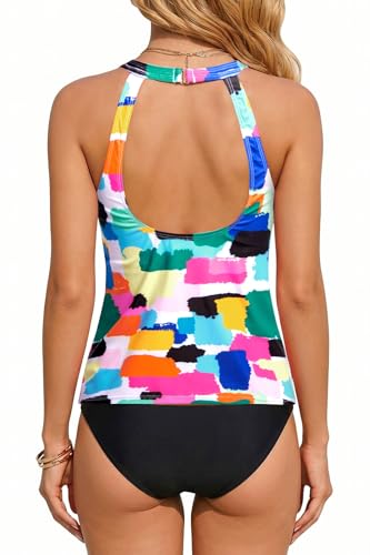 Image of Holipick Tankini Swimsuits for Women Two Piece High Neck Bathing Suit