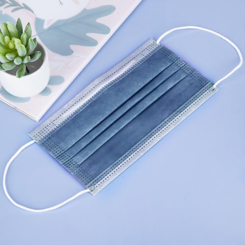 Image of Borje Navy Disposable Face Masks 100 Pcs Navy Blue Face Mask 3 Ply Protection Masks