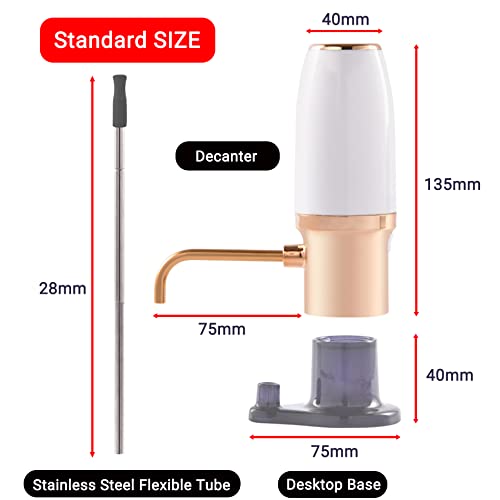 Electric Wine Aerator, One Touch Wine Decanter, Smart Wine Aerator and Automatic Wine Dispenser with USB Rechargeable - Image 2