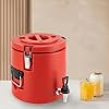 Insulated Beverage Dispenser/Server , Portable Iced Beverage Dispensers 15 Liter(3.9gal) Drink Dispenser with Faucet for Hot Tea & Coffee, Cold Milk, Red