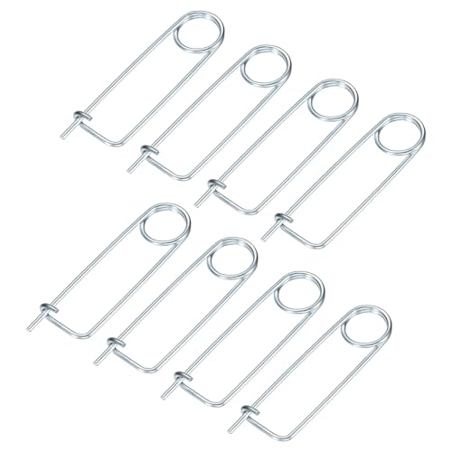 M METERXITY 8-Pack Brooch Shape Cotter Safety Pin, 2x45mm Spring Steel Pins Quick Lock Brooch Fastener for Garden/Lawn/Farm Hook, Heavy Retainer Clips