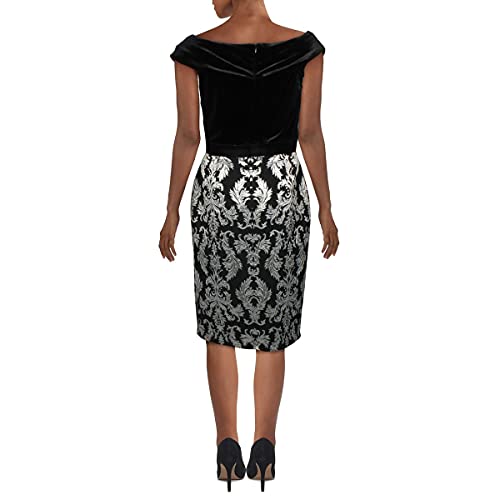 Tadashi Shoji Womens Velvet Cocktail Dress, Black, 8 #TOP1