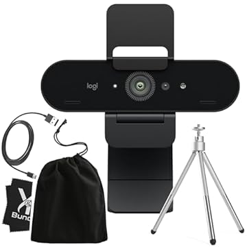 Logitech Brio Webcam 4K Ultra HD – Câmera de computador para Mac ou PC Desktop Monitor – Câmera Web USB para reuniões e streaming – Webcam Logitech com microfone e suporte universal, tripé por Y&R