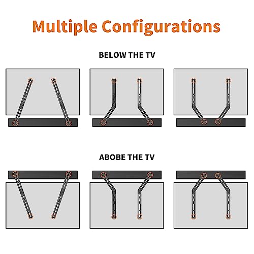 Image of XINLEI Universal Sound Bar Mounts Fits Most 23 to 65 Inch TVs Soundbar TV Mount Bracket Above or Under TV, up to 22 lbs SBR302