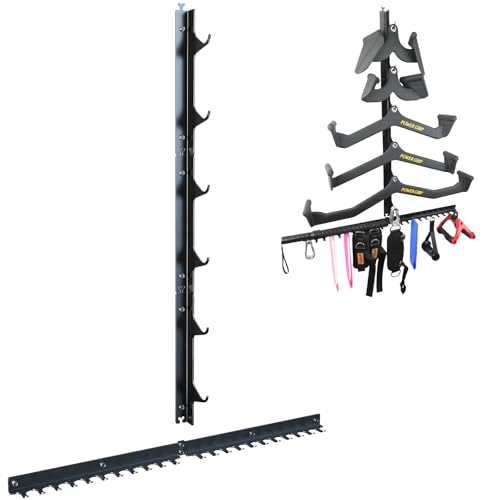 VAIIO lat pull down bar storage One-piece molding gym storage wall organizer Large-capacity storage gym storage rack home gym organizer Black