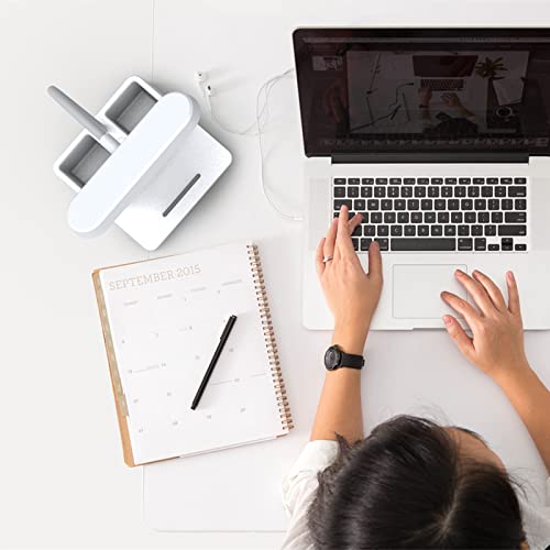 AXX Small Desk Lamps for Home Office, White Desk Light for Kids, LED Desktop/Computer Study Lamps for Bedrooms, Rechargeable, Battery Operated, Pen Holder, Adjustable Gooseneck Table Lamp - Image 7