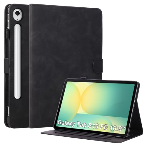 Étui en cuir PU pour Galaxy Tab S10 FE 11,9" : l'élégance business au fini noir premium