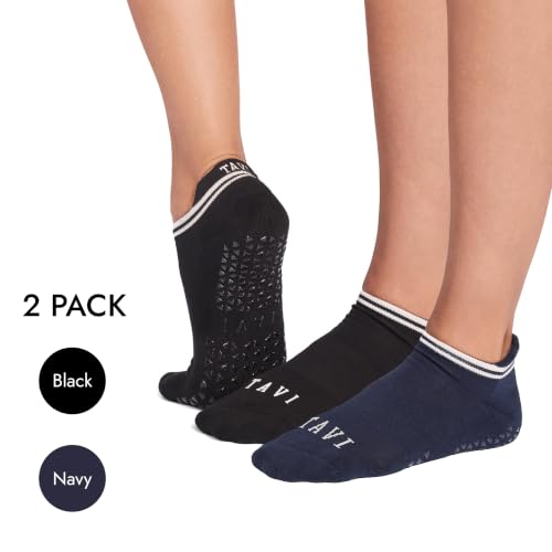 Image of TAVI Savvy Pilates Socks - Grip Socks for Women with Non-Slip Grips, Heel Tab, Arch Support, Wear for Yoga, Barre