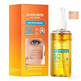Sun Oil Spray, Wasserfeste Sonnenspray, Feuchtigkeitsspendendes Sonnenschutzspray, Sunscreen für Gesicht & Körper, Sonnenschutz LSF 50, Leicht zu absorbieren, Nicht fettend, 100ml