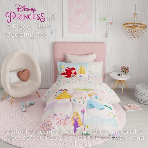 Image of Disney Princess Kids Bedding Super Soft & Cozy Comforter and Sheet Set, Twin, (Officially Licensed Product) By Franco