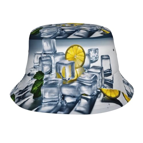 Chapeau cloche d'été jaune à imprimé citron pour femmes et hommes, chapeau de soleil pour voyages, camping, randonnée, pêche