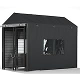 GrondNictory 600D Heavy Duty Waterproof Outdoor Dog Kennel Cover, Full Coverage for 8.1'Dx4.1'Wx6.06'H Dog Cages, Only Cover
