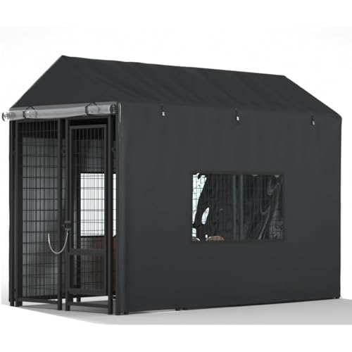 GrondNictory 600D Heavy Duty Waterproof Outdoor Dog Kennel Cover, Full Coverage for 8.1'Dx4.1'Wx6.06'H Dog Cages, Only Cover