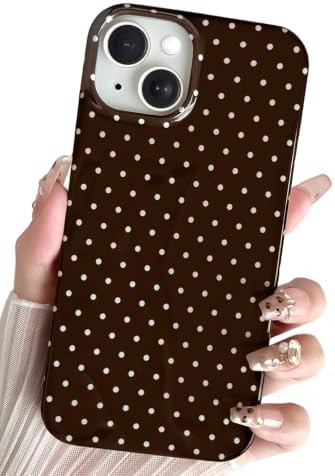 SmoBea Für iPhone 13 Hülle, Polka Dot Pattern Handyhülle,Braun