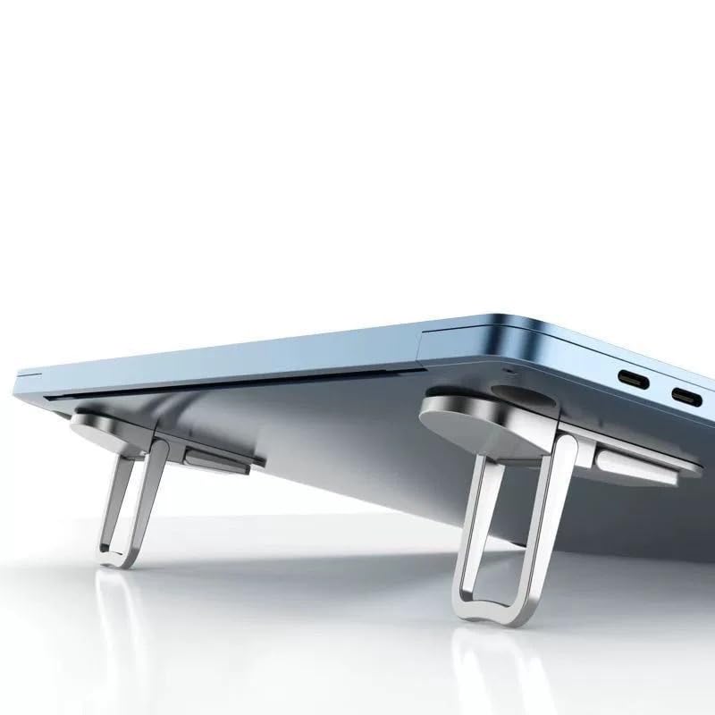 2pcs Two-Speed Adjustable Notebook Computer Holder Folding Portable Base Heightening Stand - Silvery