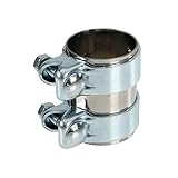 Doppelschelle Edelstahl Auspuffschelle Rohrverbinder 45 48 50 55 60 65 70 mm (Ø 48mm / L: 90mm)