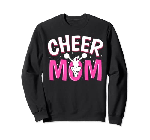 Cheer Mom Teal Leopard Letters Cheer Pom Poms Sweatshirt