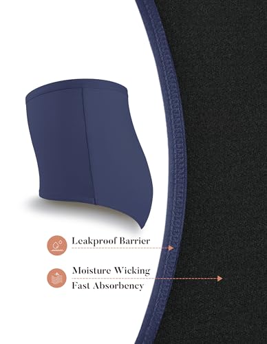 Image of AIRCUTE Washable Urinary Incontinence Protective Underwear for Women Leak Proof Absorbent Reusable Panties 60ML 1 Pack (Dark Sea, 2X-Large)