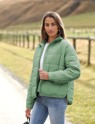 Watashi Light Green Packable Puffer Jacket for Women - Medium, Lightweight & Stylish Quilted Coat - Image 4