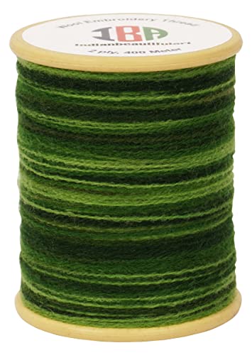 IBA Indianbeautifulart All Purpose Woolen Thread Green Color Friendship Bracelets Floss Embroidery Sewing Thread Lightweight Weaving Crochet Thread Pack of 1