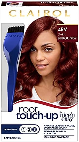 Clairol Root Touch-Up by Nice'n Easy Permanent Hair Dye, 4RV Dark Burgundy Hair Color, Pack of 1