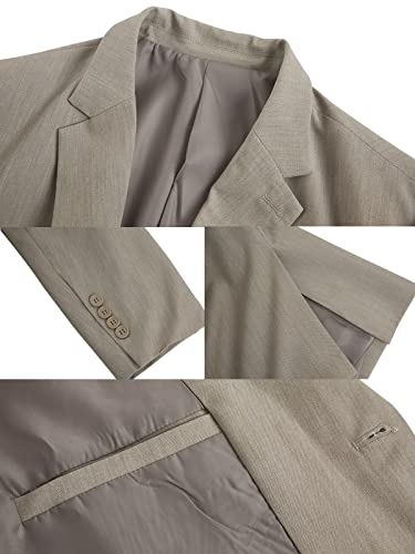 Ziwoch Men's Sports Suit Jacket Two Button Business Casual Blazer Wedding Jackets Dark Khaki #TOP2