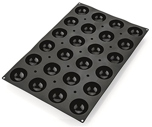Emisfero Stampo per dolci in silicone in nero, 24 forme, di qualità Premium/59 x 38,5 cm