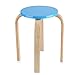Taburete Redondo Apilable, 1 Unid Taburete Apilable de Madera Doblada Antideslizante Color Caramelo Muebles para El Hogar Decoración de la Habitación de Los Niños (Azul)