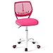 Aingoo Schreibtischstuhl Kinderstuhl Jugenddrehstuhl Kinderdrehstuhl Ergonomie Stuhl höhenverstellbar Drehstuhl für Mädchen Kinder Jugend Belastbar 100KG, Rosa, 40 * 44 * 75 * 85 cm