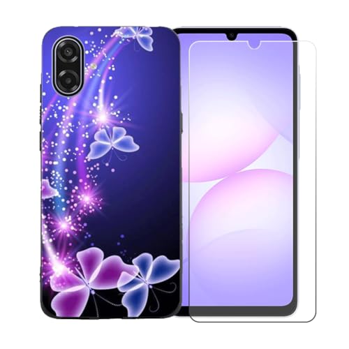 CongJiaLingXi�P�[�X�K�p�� Samsung Galaxy A07 5G (6.7") + �������ꂽ�K���X�X�N���[���v���e�N�^�[�A�_��ȃV���R�[���V�F���o���p�[TPU�ی�J�o�[�̂���,BST7