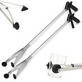 Suction Cup Grabber Reacher 32'' - Elderly Grab It Reaching Pickup Tool Heavy Duty for Seniors - Trash, Sticks, Litter Picker Upper - Extra Long Reach Handle & Handy Extension Arm Claw (2), Grey