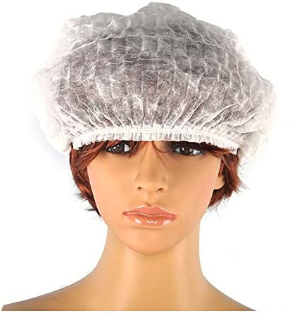 [Pack of 100] Cleaing 24 Inch White Disposable Hair Cap, Hair Net for Nurses, Cooking, Food Service, Salon