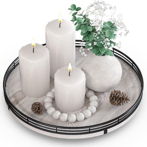 12" Farmhouse Lazy Susan for Kitchen & Coffee Table Dec...